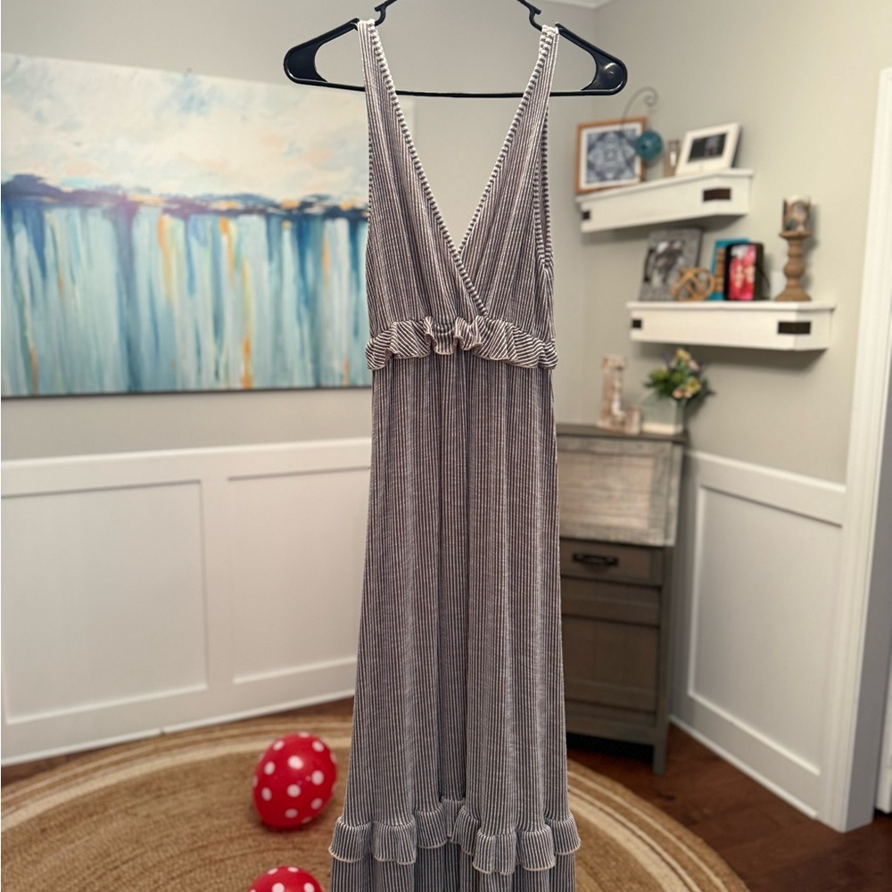 Striped Sleeveless Maxi Dress